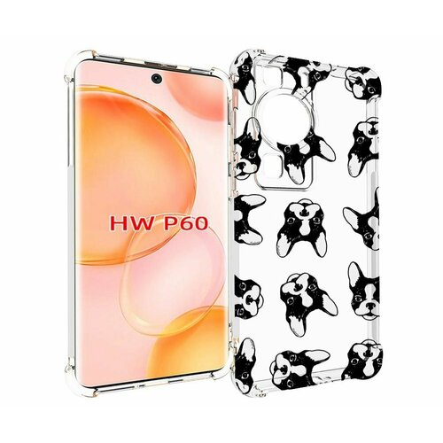 Чехол MyPads черно белые собачки для Huawei P60 задняя-панель-накладка-бампер чехол задняя панель накладка бампер mypads черно белые собачки для huawei mate 10 противоударный