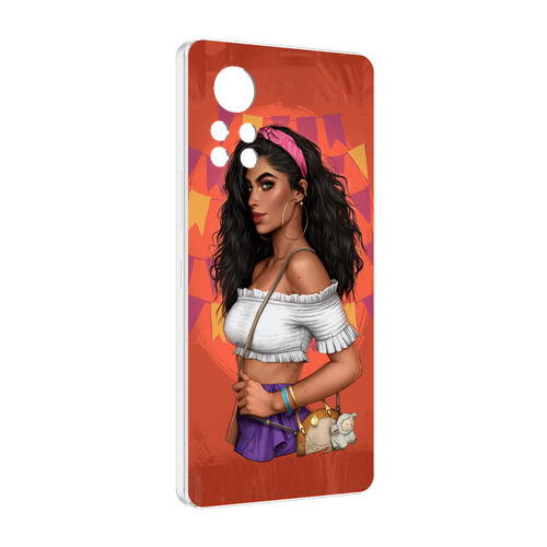 Чехол MyPads девушка-с-сумкой-мулатка женский для Infinix Note 12 i X667 задняя-панель-накладка-бампер