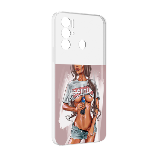 Чехол MyPads стройная-девушка-с-пепси женский для Tecno Pova Neo 4G задняя-панель-накладка-бампер