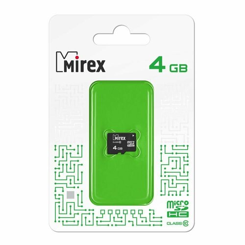 Карта памяти microSDHC MIREX 4GB (class 10) карта памяти 4gb microsdhc fumiko