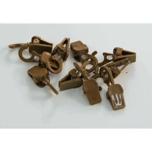 Зажим шторный Белост упаковка 10 шт. Орех