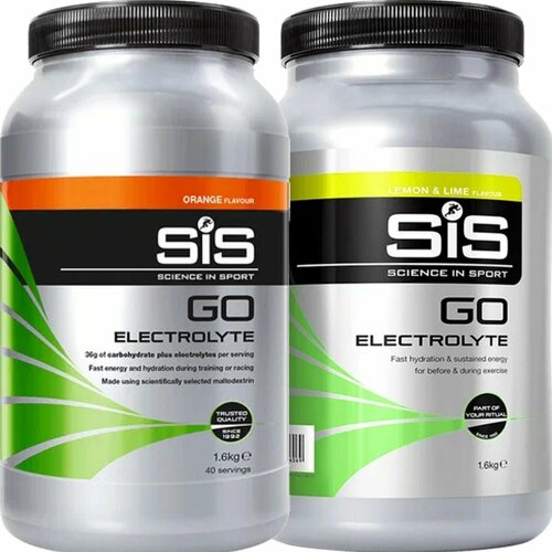 Изотоник SCIENCE IN SPORT (SiS) GO Electrolyte Powder 2 x 1600 г, Апельсин, Лимон-Лайм