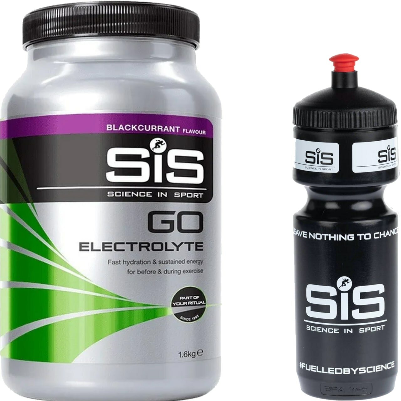 Изотоник SCIENCE IN SPORT (SiS) GO Electrolyte + Бутылочка черная 1 x 1600 г, Черная смородина