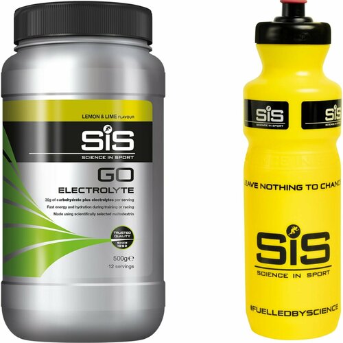 фото Изотоник science in sport (sis) go electrolyte + бутылочка желтая 1 x 500 г, лимон-лайм