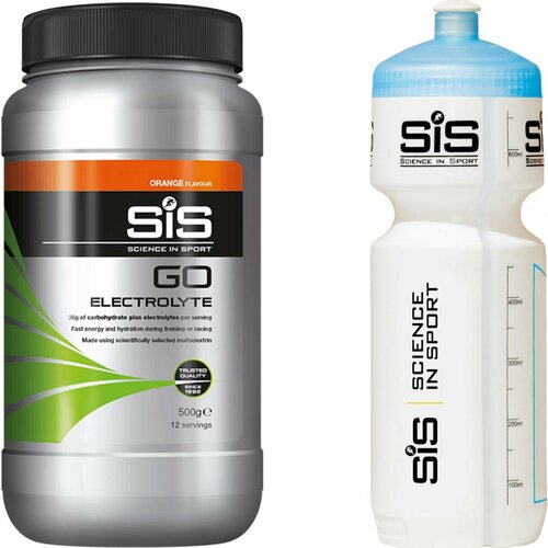 фото Изотоник science in sport (sis) go electrolyte + бутылочка белая 1 x 500 г, апельсин