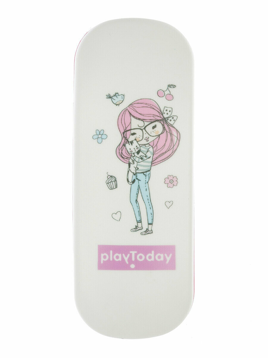 Чехол для солнцезащитных очков для девочки PlayToday, размер 16*6*3 см, светло-розовый