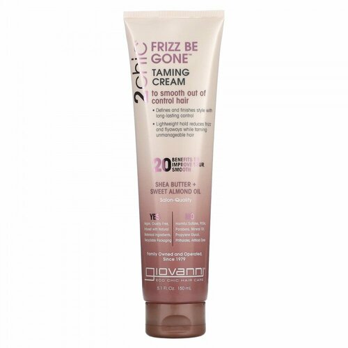 Giovanni, 2chic, Frizz Be Gone Taming Cream, Shea Butter + Sweet Almond Oil, 5.1 fl oz (150 ml)