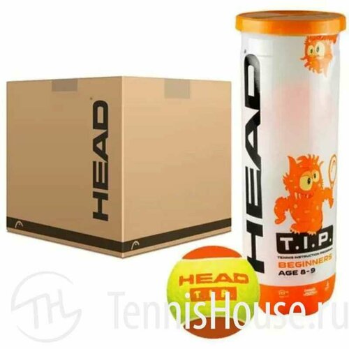 Теннисные мячи HEAD T.I.P. orange 3шт - Коробка 72 мяча 578123 мячи для большого тенниса head reset x2