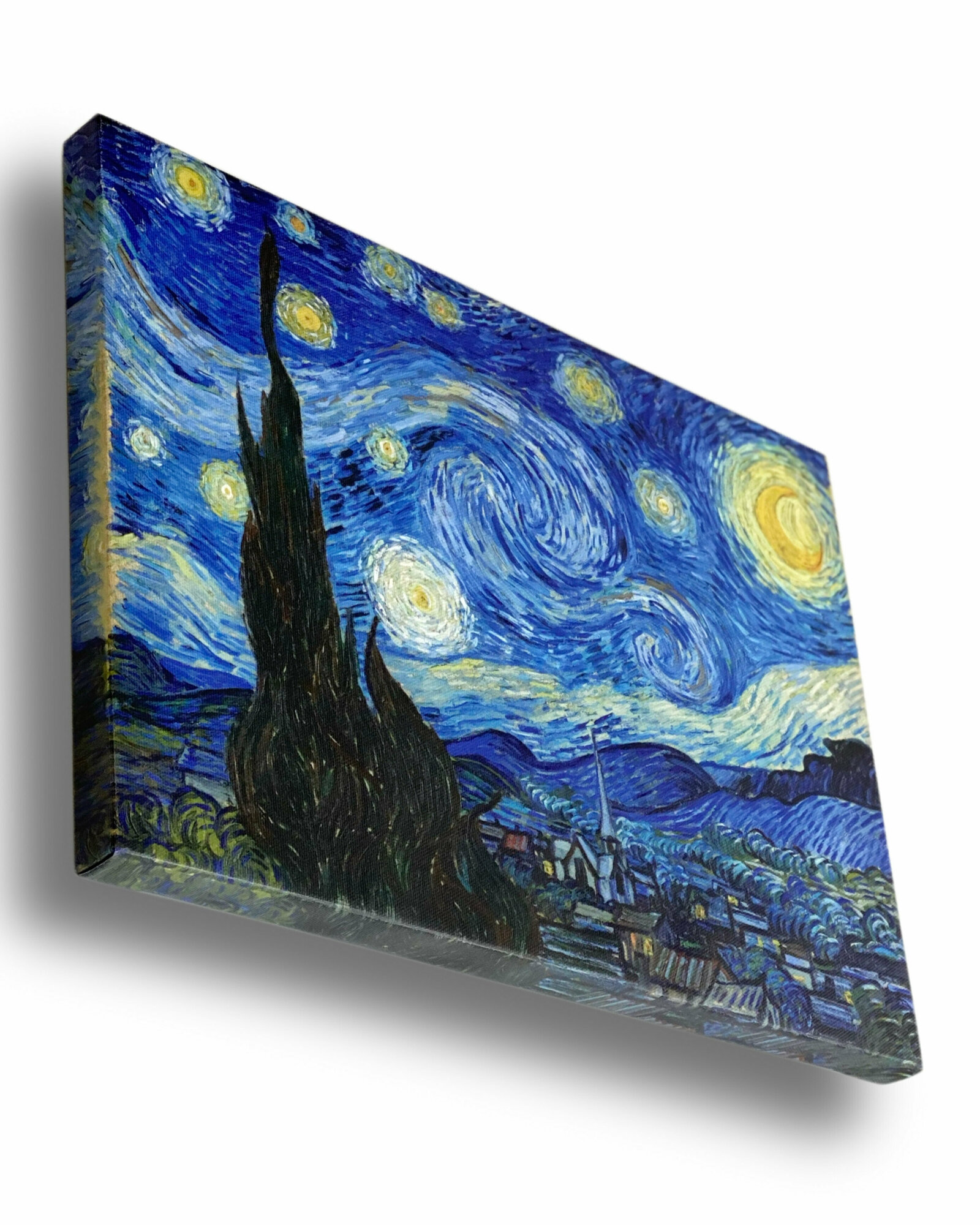 Картина репродукция "Звездная ночь", Винсент Ван Гог (холст, подрамник, 30х40 см)