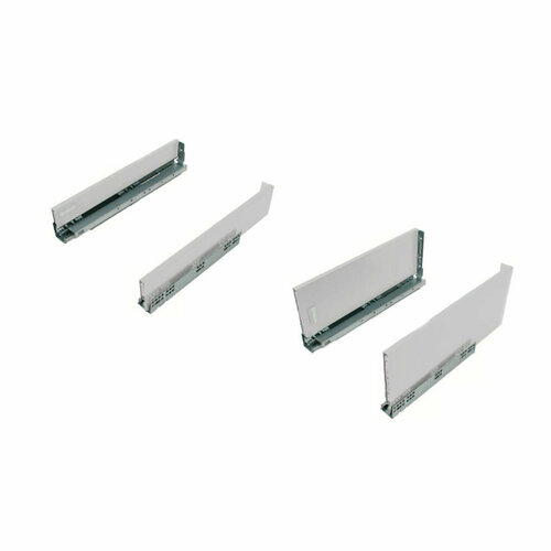 Slim Box комплект ящика с клипом H=185 мм 500 мм (направляющие + боковины + заглушки + крепление фасада), Push open, белый