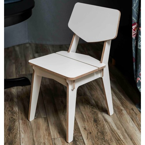 Стул для кухни квик клик со спинкой деревянный белый