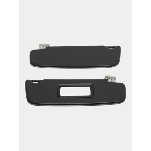 Козырьки солнцезащитные с зеркалом в авто Лада Калина 1 комбинированные черно-белые