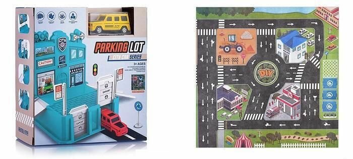 Паркинг 1 машина +аксессуары бирюзовый (картонная упаковка) (11639)
