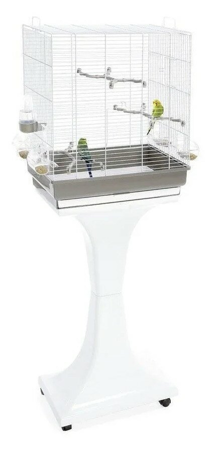 Клетка для птиц на подставке Imac Camilla, белый/серый, 50*30*57 см