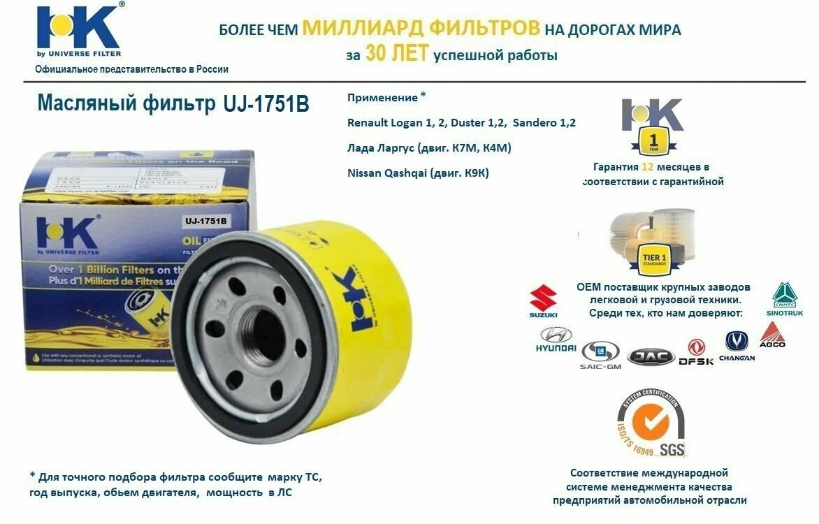 фото Масляный фильтр Рено Логан Меган Сандеро Дастер Флюенс Каптур Колеос Аркана, Лада Ларгус, Ниссан Кашкай Террано