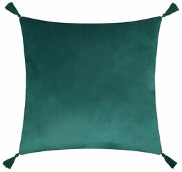 Чехол на подушку с кисточками Этель цвет зеленый, 45х45 см, 100% п/э, велюр