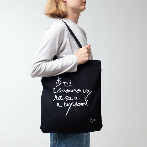 Сумка шоппер Антон тут рядом, фактура матовая, черный