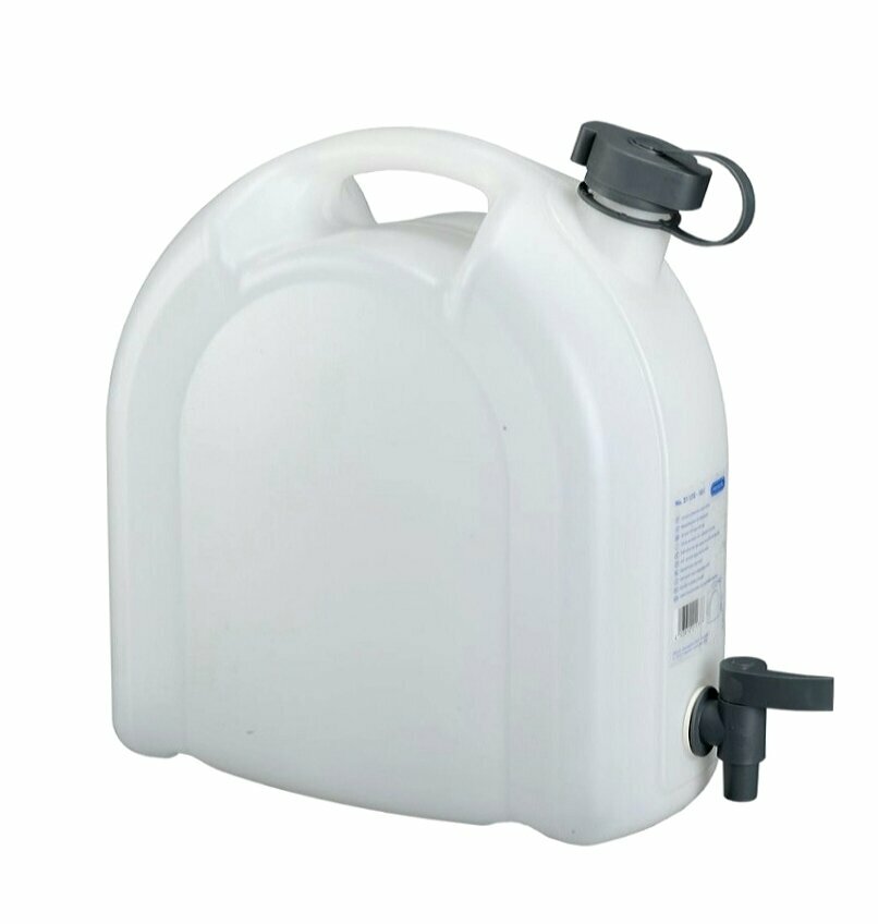 Канистра для воды 10 литров прямоугольная с краном PRESSOL (Германия) / Емкость для хранения жидкости - фотография № 1