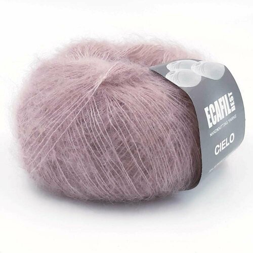 Пряжа Cielo(Сиело), цвет 1607 пыльно-розовый, 25гр/212м, 70%суперкид мохер, 30%шелк, 1 моток.