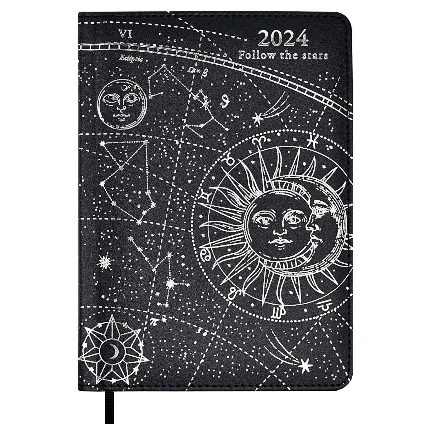 Феникс+ Ежедневник датированный на 2024 год Астрологический, черный, А6+, 200 листов