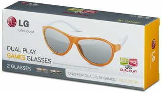 3D-очки игровые LG AG-F310DP комплект для 2 игроков, для телевизоров с пассивным типом 3D, Поляризационные