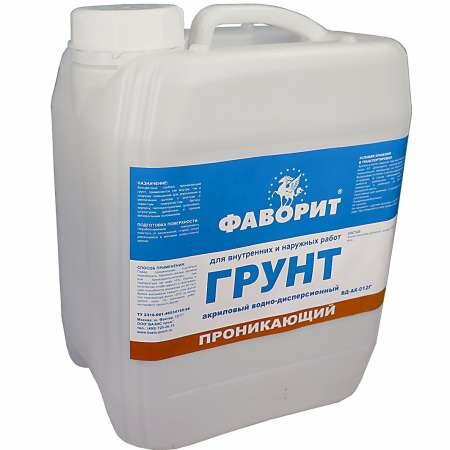 фото Грунт Фаворит ВДАК-012Г Проникающий 5 кг для внутр. и фасад. работ (1шт) (73870)