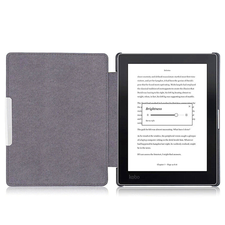 Чехол-обложка футляр MyPads для Kobo Aura 6.0 из качественной эко-кожи тонкий с магнитной застежкой черный — фото 4