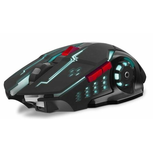 Игровая беспроводная мышь SVEN RX-G930W чёрная (2.4 Ггц, 6 кнопок, 1600 dpi, USB, Soft Touch, RGB подсветка) мышь smartbuy rush dark игровая беспроводная 1600 dpi 2хааа usb подсветка чёрная