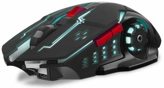 Игровая беспроводная мышь SVEN RX-G930W чёрная (2.4 Ггц, 6 кнопок, 1600 dpi, USB, Soft Touch, RGB подсветка)