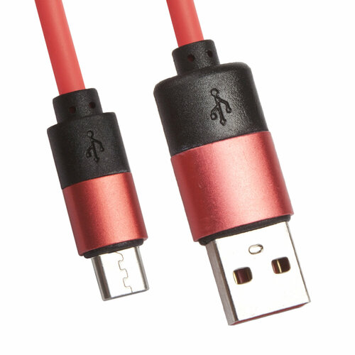 USB кабель LP Micro USB круглый soft touch металлические разъемы розовый, европакет usb кабель lp usb type c круглый soft touch металлические разъемы 1 2метра черный коробка