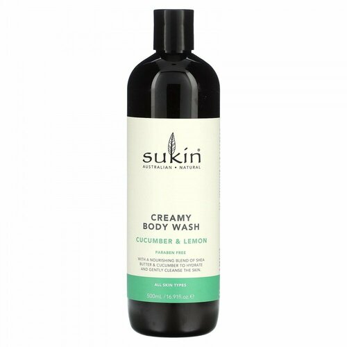 Sukin, Creamy Body Wash, Cucumber & Lemon, 16.91 fl oz (500 ml)