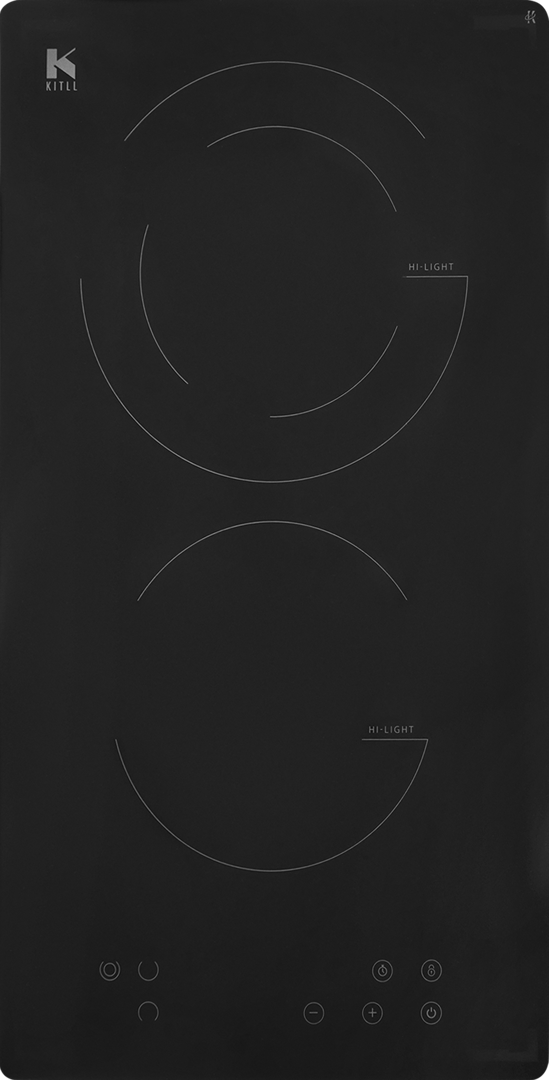 Электрическая варочная панель Kitll KHH 3003 BLACK 30 см 2 конфорки цвет чёрный