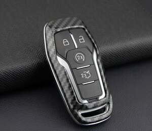 Карбоновый защитный черный чехол с вырезом под логотип для нового smart автомобильного смарт ключа с логотипом Ford Focus I Mondeo Fiesta Explorer .