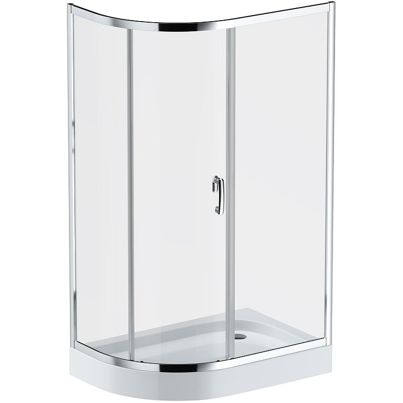 фото Душевой уголок без поддона AM.PM Like Solo Slide 120х80 W83G-302U120CT64 профиль серый матовый стекло прозрачное