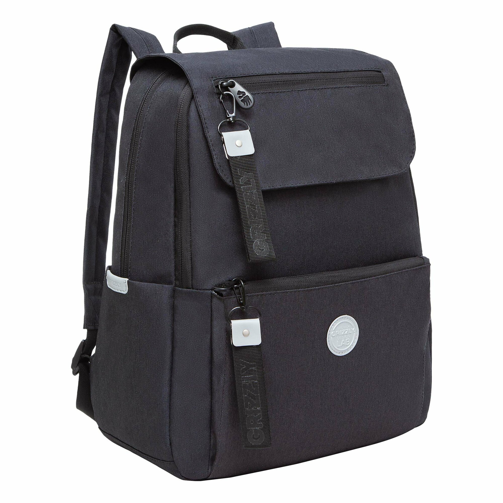 Рюкзак молодежный GRIZZLY с карманом для ноутбука 13", потайным карманом, клапан, для девочки, женский RXL-325-1/3