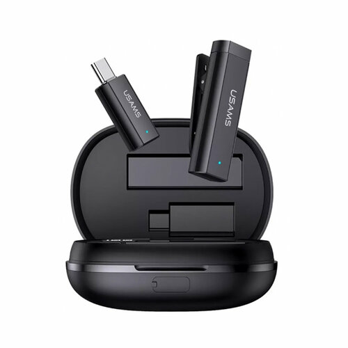 Микрофон петличный Usams US-ZB247 Type-C- 8 pin Type-C - USB беспроводной цвет чёрный 489200₽