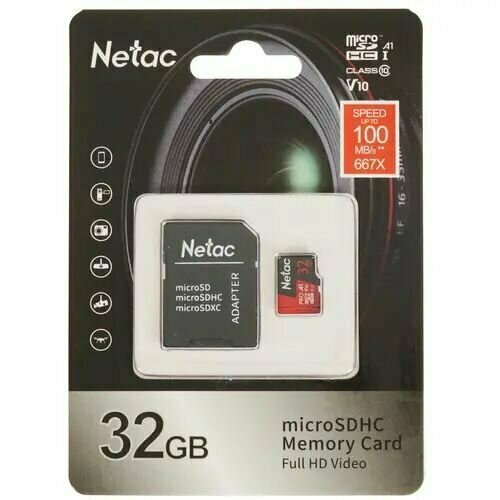 Карта памяти Netac microSDHC 32 ГБ NT02P500PRO-032G-R