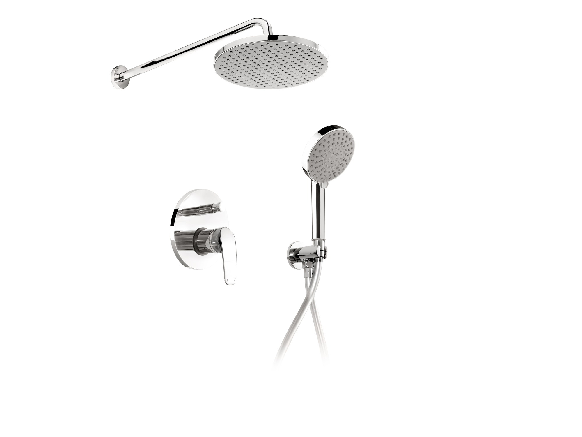 Душевая система ESKO Set_6in1 встраиваемый смеситель на 2 потреб верхний/ручной душ цвет: хром