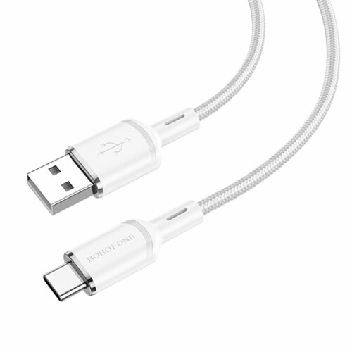 Кабель USB - Type-C Borofone BX90 Cool, 1.0м, 3.0A, цвет: белый кабель borofone x86 type c 1m 3 0a