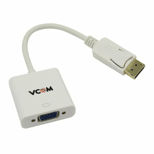 Кабель DisplayPort(m) - VGA(f) VCOM CG603, 0.15м, цвет: белый переходник адаптер vcom displayport vga cg603 0 15 м 1 шт белый