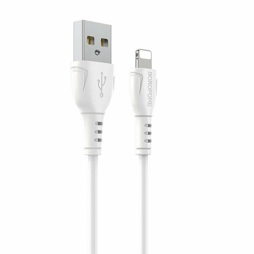 Кабель USB - 8 pin Borofone BX51 Triumph, 1.0м, 2.4A, цвет: белый кабель type c apple lightning borofone bx51 triumph 100 см белый