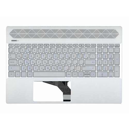 Клавиатура (топ-панель) для ноутбука HP 15-CS 15-CW серебристая с серебристым топкейсом клавиатура топ панель для ноутбука sony vaio svs15 серебристая с серебристым топкейсом