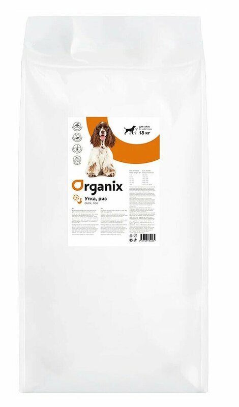 Organix Контроль веса для собак с уткой и рисом (Weight Control Adult Dogs Duck and Rice), 18кг