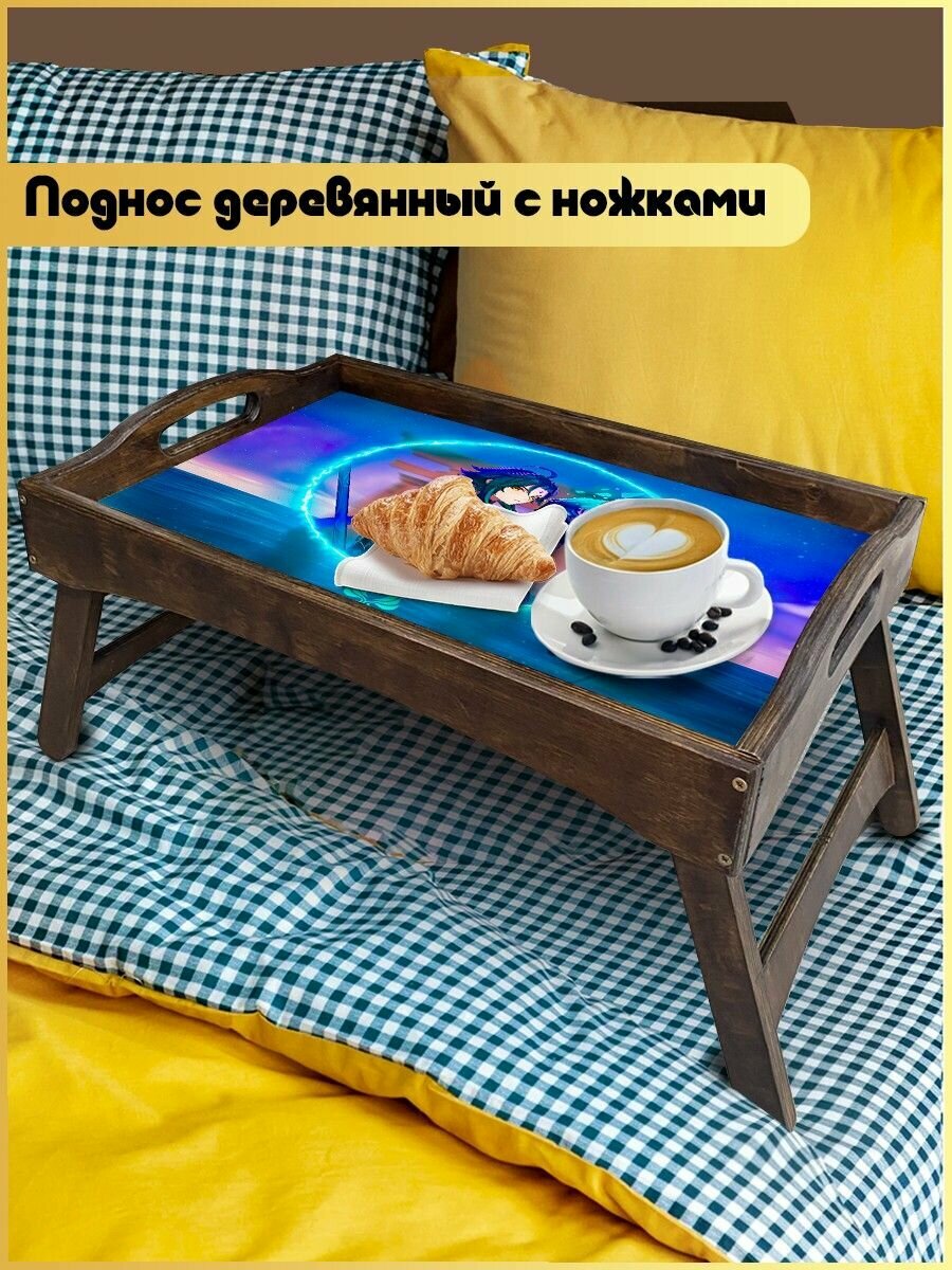 Деревянный поднос на ножках с рисунком игры - 72