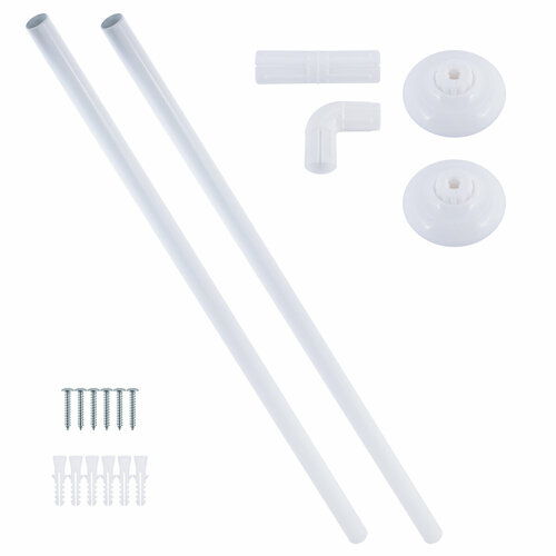 Карниз для ванной угловой Г-образный 90х90 см. Besser BS 0475A (белый)