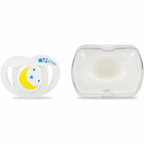 Соска-пустышка силиконовая Mamajoo 7123831 с боксом для хранения День и Ночь 6+
