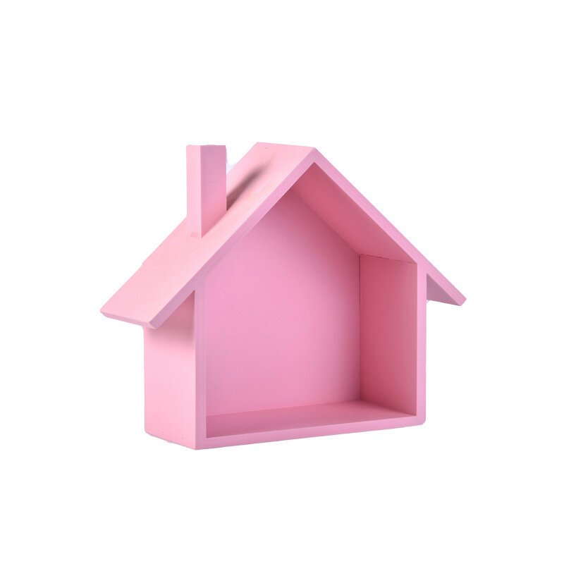 фото Полка Home Collection Домик Розовый 22.5х25.5х8см Розовый 1 шт