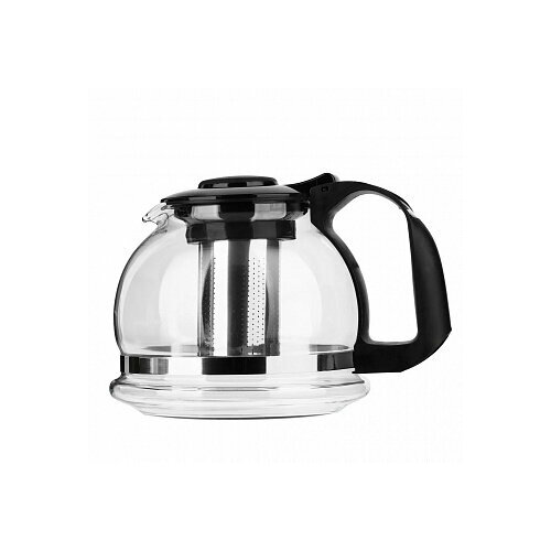 Чайник заварочный 1500мл, жаропр. стекло, металл глория 3174