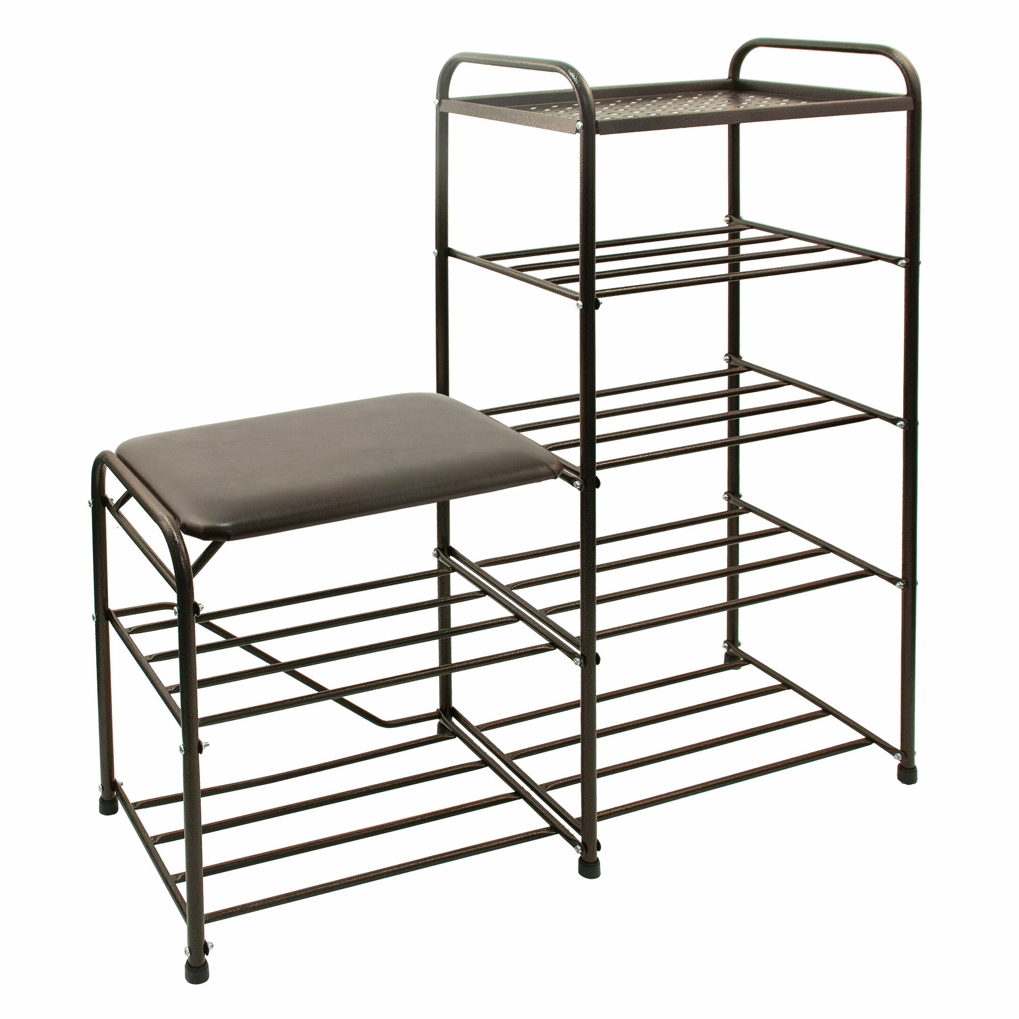 фото Этажерка для обуви исток ПОС96 Дубль 5, медный/антик, 5 полки, сиденье