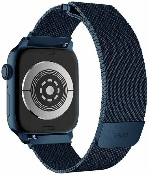 Стальной ремень мелкое плетение Uniq DANTE для Apple Watch 49/45/44/42 цвет синий (BLUE)